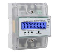 Contador de Energía Electrónico Trifásico 4P, Medidor Digital 380V con Pantalla LCD y Cubierta Transparente - Alta Precisión, Fácil Instalación en Carril DIN, Para Medición