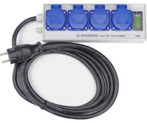 Contador de energía y de horas como regleta de 4 tomas SL-EH100MID (calibrado)