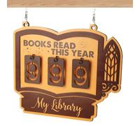 Contador De Libros Leídos Decoración Colgante de Madera para Estantería