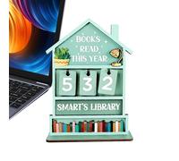 Contador De Libros Leídos Este Año,Marcador Manual De Lectura Decorativo De Madera Rústica Para El Hogar | Cartel de Lectura Decoración para Estantería - Para Escritorio Mesa