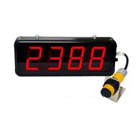 Contador digital LED de 4 dígitos, contador infrarrojo hasta 9999, distancia de detección de 70 cm, para cintas transportadoras, fábricas, talleres