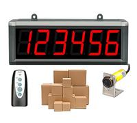 Contador electrónico, totalizador digital automático, con pantalla digital, distancia de detección de 30 m, pantalla LED de 6 dígitos que cuenta hasta 999999, adecuado para cintas transportadoras