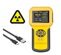 Contador Geiger, Detector de Radiación Nuclear con Pantalla LCD Detector Radioactivo Detecta Beta Gamma Rayos X Nivel CPM c/Alarma, Monitor de Radiación Recargable（Amarillo）