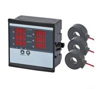 Contador Trifásico 220V con Transformador Corriente LCD(SDM-100D) | Pantalla LCD clara, retroiluminación 15s, lectura precisa parámetros A/B/C, bajo consumo