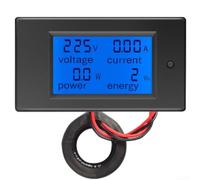 Contador trifásico con núcleo dividido para contador de corriente trifásica | Pantalla grande LCD, voltaje/para corriente/potencia/KWh, rango de 80-260 V, 100 A máximo, almacenamiento de datos en caso de