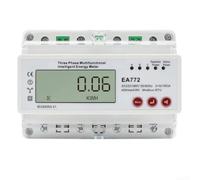 Contador trifásico de 3 fases, 100 A, RS485, carril DIN, medidor de energía, pantalla LCD trifásica, medidor de corriente bidireccional, 380 V, clase 1, precisión ABS, carcasa ABS, medidor de potencia