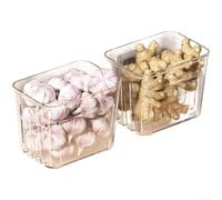 Contenedor Alimentos Transparente 14x11cm Sin Taladro | transparente, visibilidad total, identifica ajo y cebola para rápido, material PET durable