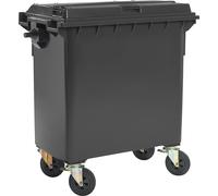 Contenedor de basura de plástico, DIN EN 840 capacidad 770 l, A x H x P 1360 x 1330 x 770 mm