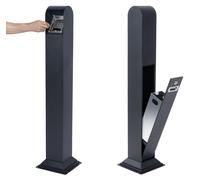 Contenedor de basura independiente de 1,2 metros de altura, fabricado en acero inoxidable, cubo de basura vertical independiente con cerradura, contenedor de residuos para interior y exterior