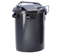 Contenedor de basura modular de plástico con manija y tapa, antracita