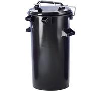 Contenedor de basura modular de plástico con manija y tapa, antracita