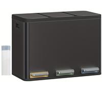 Contenedor de basura - Papelera - Cubo de basura con pedal - Contenedor de reciclaje - Cubo de basura - 3 compartimentos de 45 litros