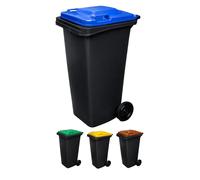Contenedor de basura reciclables 240L 2 ruedas | Ecodiseño Negro Color: blue