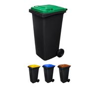 Contenedor de basura reciclables Ecodiseño 120L 2 ruedas Green cap