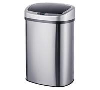 Contenedor de basura Relaxdays con sensor, 50 litros, tapa eléctrica, soporte para bolsas de basura, cubo de basura para cocina, cubo de residuos para cocina, color plateado