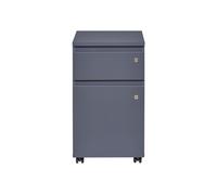 Contenedor de escritorio Inter Link con ruedas, modelo File Guard, con cerradura, 1 puerta y 1 cajón, color antracita