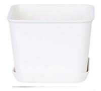 Contenedor de plástico transpirable, maceta suculenta de riego automático con bandeja desmontable, escritorio minimalista blanco para pequeños jardines de hierbas interiores, maceta con control de
