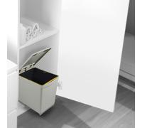 Emuca - Cubo de basura para reciclaje, fijación inferior y extracción manual con 1 contenedor de 16 litros y tapa automática