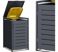 Contenedor de residuos con tapa – Cubierta para contenedor – Metal resistente a la intemperie – 240 litros