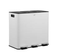 Contenedor de residuos - Cubo de basura - Papelera - Contenedor de reciclaje - 3 compartimentos - 60 litros - Acero inoxidable - Con pedal