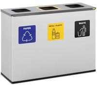 Contenedor de residuos de 180 litros - Estación de reciclaje y separador de residuos fabricado en acero resistente con revestimiento