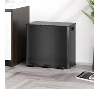 Contenedor de residuos - Papelera - Cubo de basura - Contenedor de residuos - Contenedor de reciclaje - 3 compartimentos de 15 litros