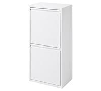 Contenedor de residuos Relaxdays, con 3 compartimentos, 18 litros (2 compartimentos de 11 litros), con tapa abatible, cubetas interiores extraíbles, de metal, de pie o para montaje en pared, color bla