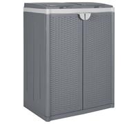 Contenedor de residuos "The Living Store" con 2 tapas, color gris, dimensiones 65x45x88 cm, fabricado en polipropileno (PP)