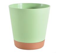 Contenedor de riego automático para plantas de interior con compartimento de almacenamiento de agua transparente y cuerda absorbente para hidratación de raíces (verde, 12,7 cm)