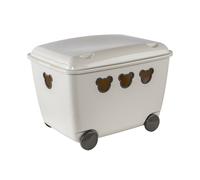 Contenedor juguetes ruedas 55L BranQ Teddy 1900 blanco