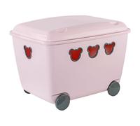 Contenedor juguetes ruedas 55L BranQ Teddy rosa 1900