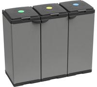 Contenedor modular de plástico para la separación de residuos, fácil de montar, adecuado para bolsas de 80 – 110 l, resistente, apto para interiores y exteriores, 102 L x 38 T x 87 H cm