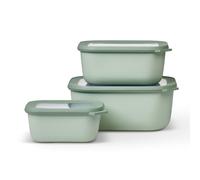 Contenedor para alimentos CIRQULA RECT XL, juego de 3 piezas, salvia del norte, plástico, Mepal