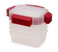 Contenedor para alimentos NEST LOCK 1000011 1,1 l, juego de 4 piezas, rojo, plástico, Joseph Joseph