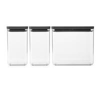 Contenedor para alimentos TASTY PLUS, juego de 3 piezas, gris oscuro, Brabantia