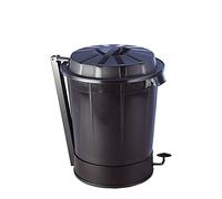 Contenedor Profesional con Pedal Goliat 50L - Negro, Robusto y Duradero | Tapa y Asas Ergonómicas - Denox