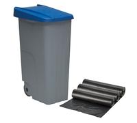 Contenedor reciclo 110 litros cerrado + 3x bolsas de basura de 10 unidades