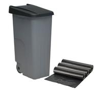 Contenedor reciclo 110 litros cerrado + 3x bolsas de basura de 10 unidades