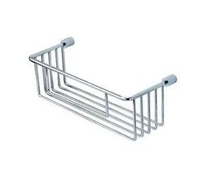 Contenedor rectangular con rejilla de latón acabado cromado Kassandra