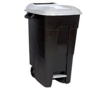 Contenedor residuos con pedal 100l. disponible en varios acabados. acabado gris