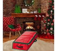Contenedores con tapas, bolsa de almacenamiento de papel de regalo, contenedores para organizador debajo de la cama con asas reforzadas, almacenamiento grande de Navidad, accesorios de vacaciones para