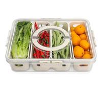Contenedores de almacenamiento para Eva con tapa y mango, contenedor de Caja de Alimentación portátil con 4 coladores extraíbles4 coladores