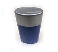 Contenedores de desodorante de plástico vacíos - Estilo clásico, relleno superior, torcedura, desodorante de bricolaje, Azul con tapa gris, 6-Pack, Ovalado clásico