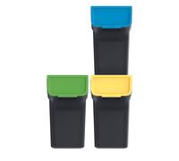 Contenedores de residuos para reciclaje 3pzas 3x25L y 3x20L apilables UK