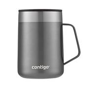 Contigo Streeterville Desk Mug, vaso de café aislado con asa de acero inoxidable, vaso de café para llevar con tapa, mantiene el calor hasta 5 horas, óptimo para oficina u hogar, 420 ml