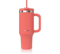 Contigo Botella térmica 1200 ml – acero inoxidable, asa, pajita, tapa, 29 h frío, sin BPA, Coral