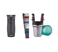 Contigo Vaso Térmico West Loop Autoseal, Termo Café, Taza de Viaje en Acero Inoxidable + Victorinox Dual One Size Afilador de cuchillos fabricado en madera y color negro/rojo