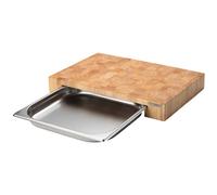 Continenta Tabla de cortar madera de caucho con 1 bandeja 32x48 cm