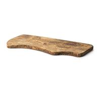 Continenta Tabla de cortar de madera de olivo natural, longitud de 50 cm, tabla para servir en forma natural con borde, refinada con aceite apto para alimentos, pieza única