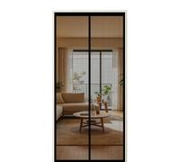 Contrapuertas con Mosquitera 120 x 185 cm Cierre Automático Mosquitera para Puerta Instalación sin Taladro para Puerta Exterior de Balcón Patio, Negro